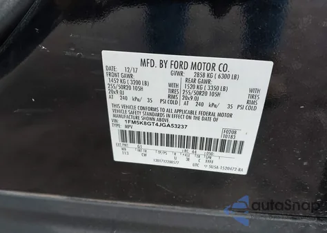 2018 Ford Explorer Sport from USA, damaged, VIN 1FM5K8GT4JGA53237